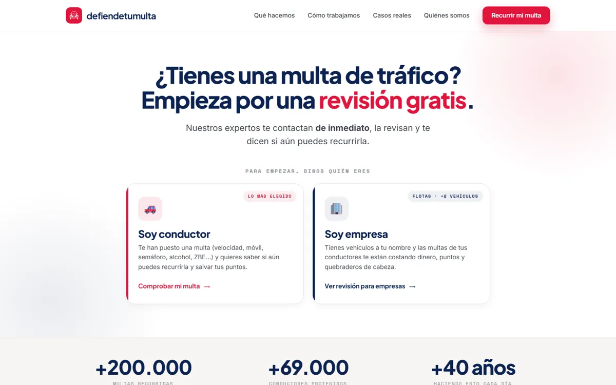 Defiende Tu Multa website home page